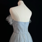 Elegant Blue Tulle Sequins Beaded ALine Prom Dress Evening Dress Y8646