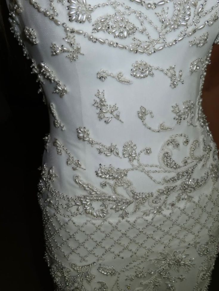 Gorgeous White Spaghetti Straps Satin Tulle Beaded Long Party Dress Birthday Outfits SP853