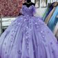 Women's Lavender Ball Gown Sweet 15 Dress with Butterflies Y4503
