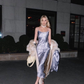 Chic Satin Print Spaghetti Straps Prom Dress Evening Dress Y8215
