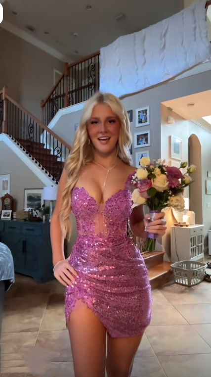 Pretty Purple Sweetheart Neck Sequin Sheath Short Graduation Homecoming Dress,Mini Prom Dress SP3368