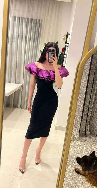 Saudi Arabia Sheath Evening Dresses Vintage Pleat Wave Neck Women Formal Party Occasion Dress Y4767