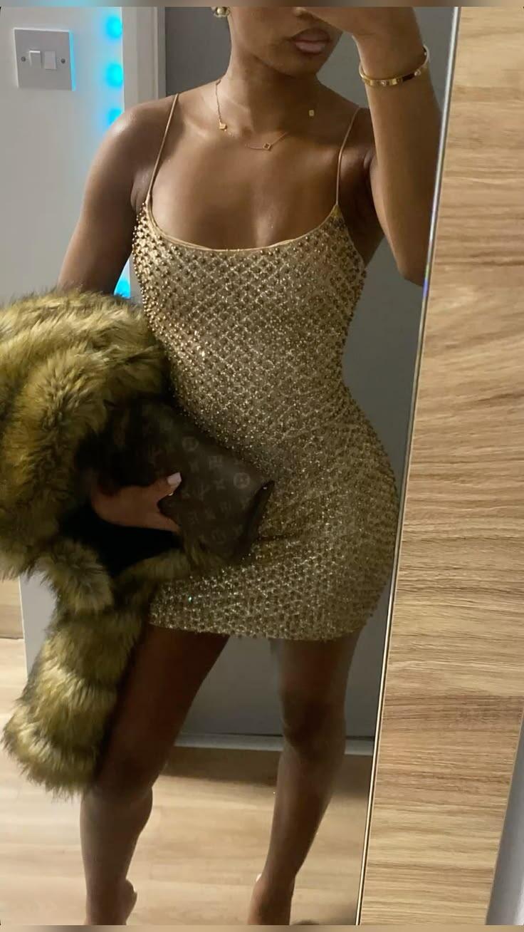 Gorgeous Sequin Beaded Sheath Short Birthday Dress Gold Short Graduation Homecoming Dress SP3901