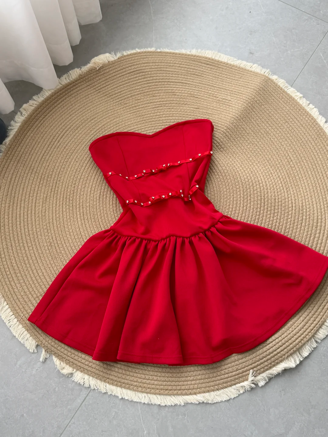 Fashion Sweetheart Neck Short 7th Grade Homecoming Dress Red Satin A Line Birthday Dress SP2333