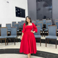 Simple Red A-line Prom Dress,Red Party Gown Y6170