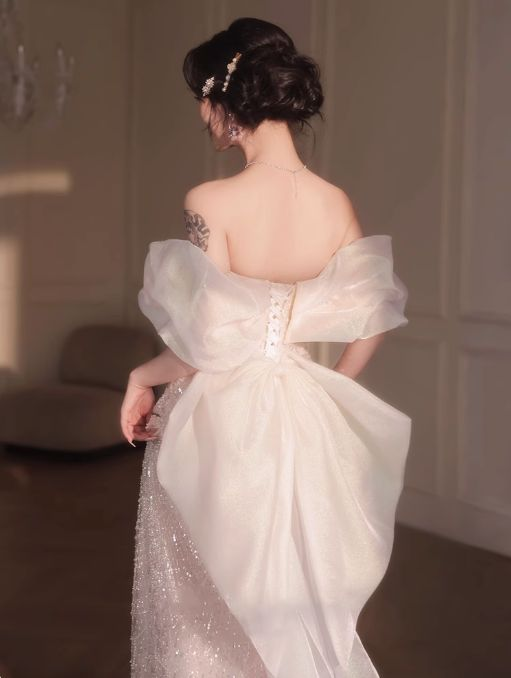 Pink A-Line Off-Shoulder Tulle Sequins Beaded Long Prom Dress,Formal Evening Dress Y8050