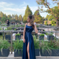 Classic A Line Sleeveless Side Slit Prom Dresses Y5943