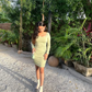 Cute Sage Green Short Homecoming Dress with Long Sleeves,Sexy Party Dress  Y1913