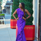 Purple One Shoulder Mermaid Prom Dress,Purple Evening Dress Y5780