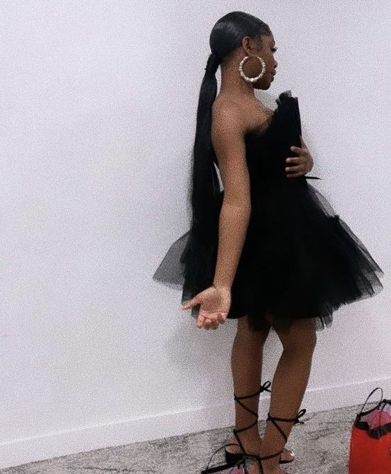 Black Tulle Homecoming Dress Cute Little Black Party Dress Y504