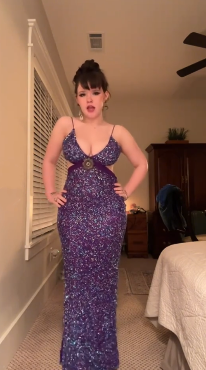 Sparkly Spaghetti Straps V Neck Purple Sequin Sheath Long Party Dress Wedding Guest Dress SP1180