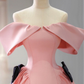 Pink Satin Long Prom Dress, Pink Formal Evening Dresses Y4974