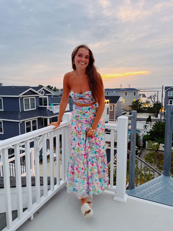 Charming Two Piece Prom Dress,Summer Beach Dress,Boho Dress Y6392