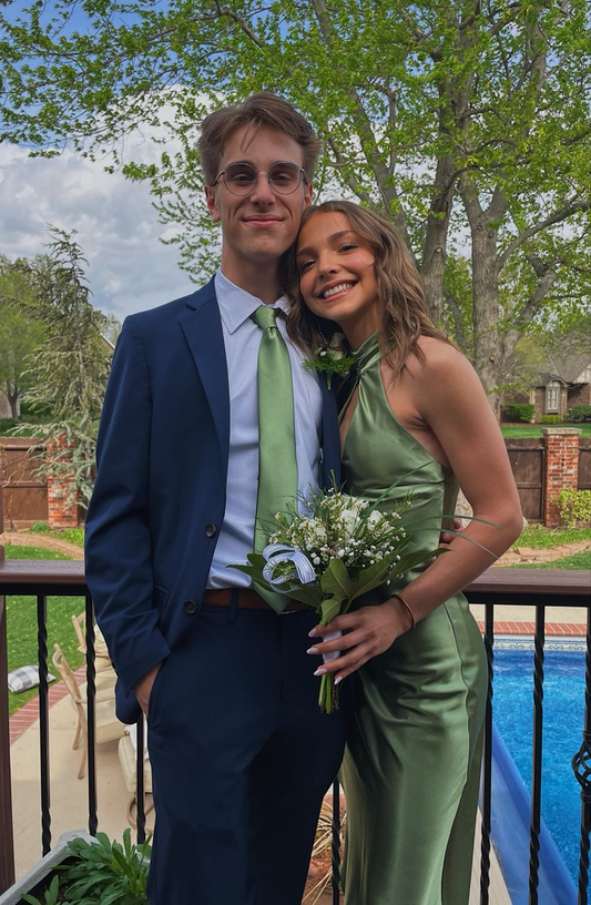Classy Green Sleeveless Prom Dress,Green Party Gown  Y5207