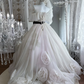 Elegant Strapless Tulle Pleated 3D Flowers Long  Birthday Quinceanera Dress Sweet 16 Dress SP1447