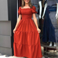 Short Sleeves High Waist A Line Vacation Dress,Fashion Prom Dress Y5268