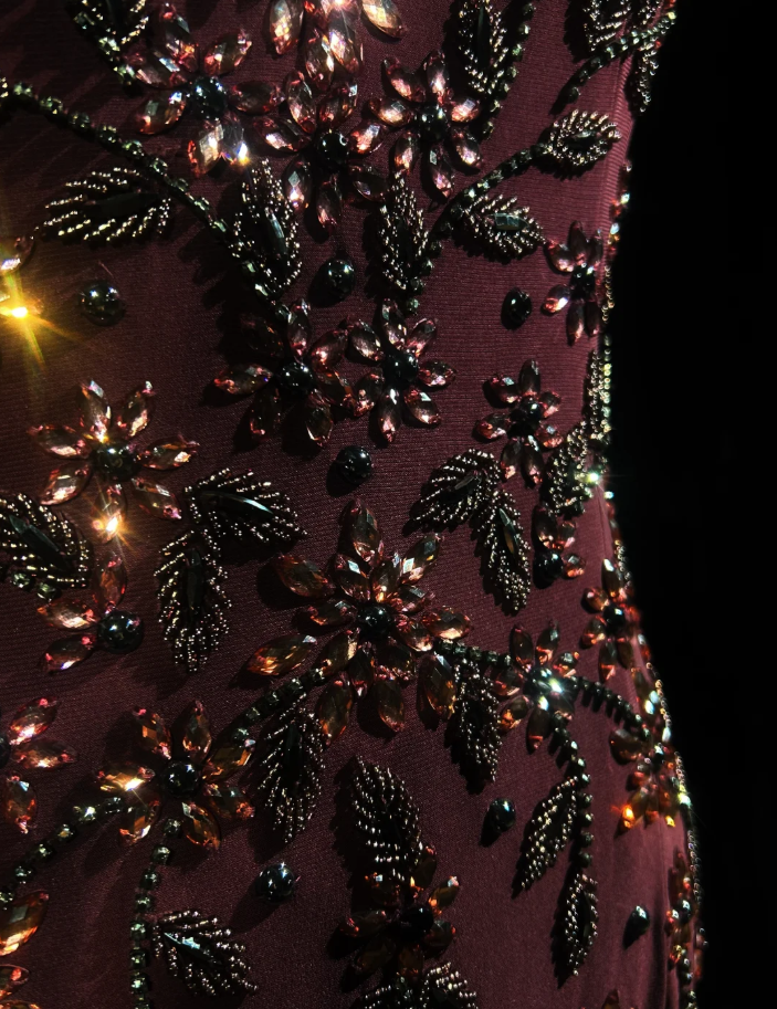 Gorgeous Burgundy Sleeveless Chiffon Beaded Mermaid Long Evening Dress Backless Birthday Dress SP1786