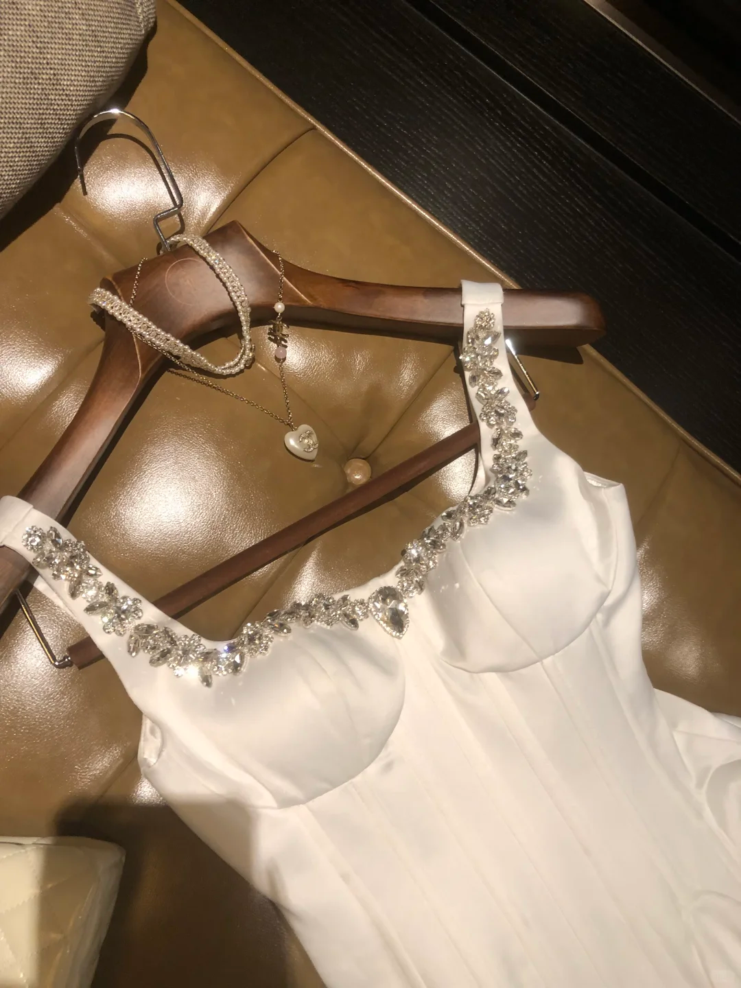 Classy White Satin Beaded A Line Short 9th Grade Homecoming Dress Cocktail Dress SP2370