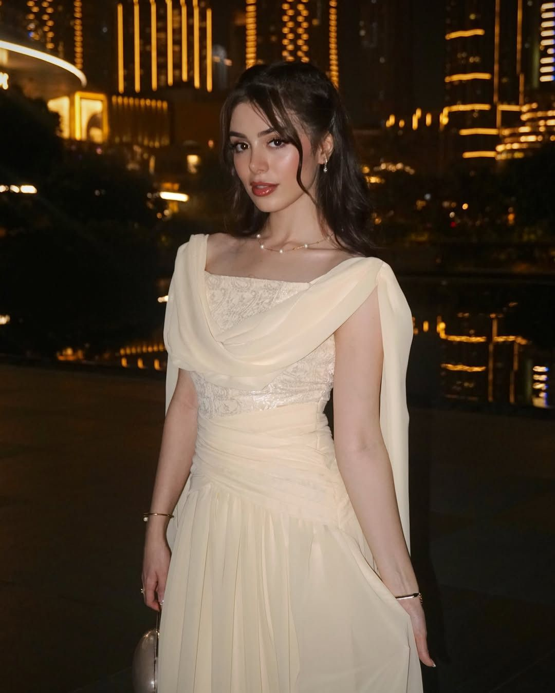 Classy Apricot Chiffon Pleated Long Prom Dress Birthday Party Dress SP499