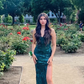 Stunning Emerald Green Sheath Prom Dress With Slit,Backless Evening Dress Y5325