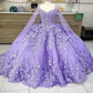 Luxurious Lavender Ball Gown With Butterflies,Sweet 16 Dress Y6755