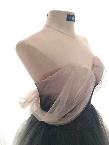 ombre prom dresses, ball gown, off shoulder prom dresses, bridal party dresses, formal dresses long Y1818