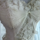 Classy Strapless Off White Tulle Beaded Appliques Mermaid Long Birthday Party Dress Prom Gown SP1463