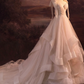 Light Pink Tulle Sequins tiered Prom Dress Evening Dress Y8389