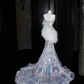 Gorgeous Mermaid Sequins Beaded Wedding Dress,Formal Prom Evening Dress Y8675