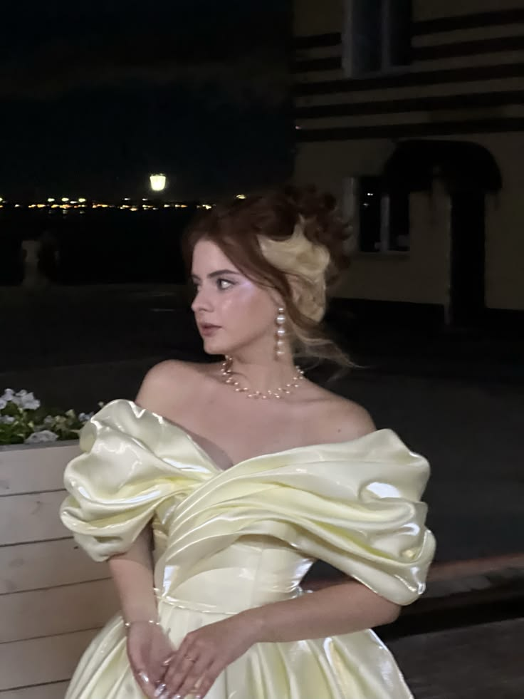 Elegant Off The Shoulder Satin Pleated A Line Short Birthday Dress,Yellow Short Homecoming Dress SP2799