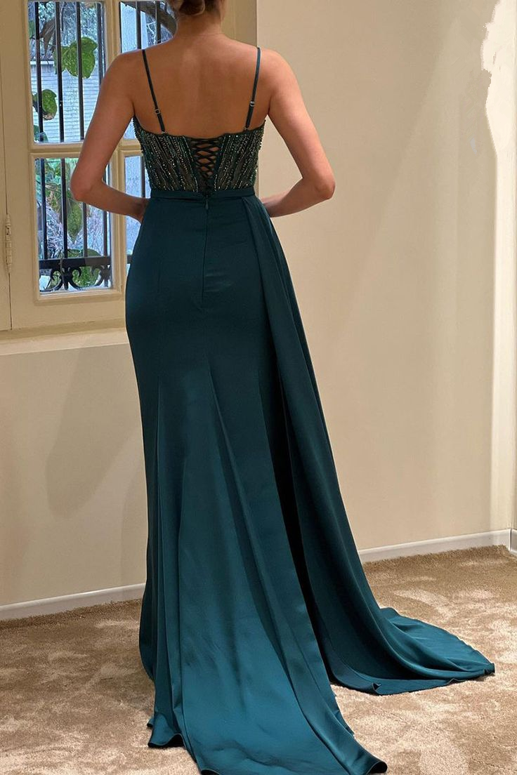 V-Neck Spaghetti Straps Beaded Ruched Sheath Long Evening Dress Y6003 Simplepromdress V-Neck Spaghetti Straps Beaded Ruched Sheath Long Evening Dress Y6003 Simplepromdress