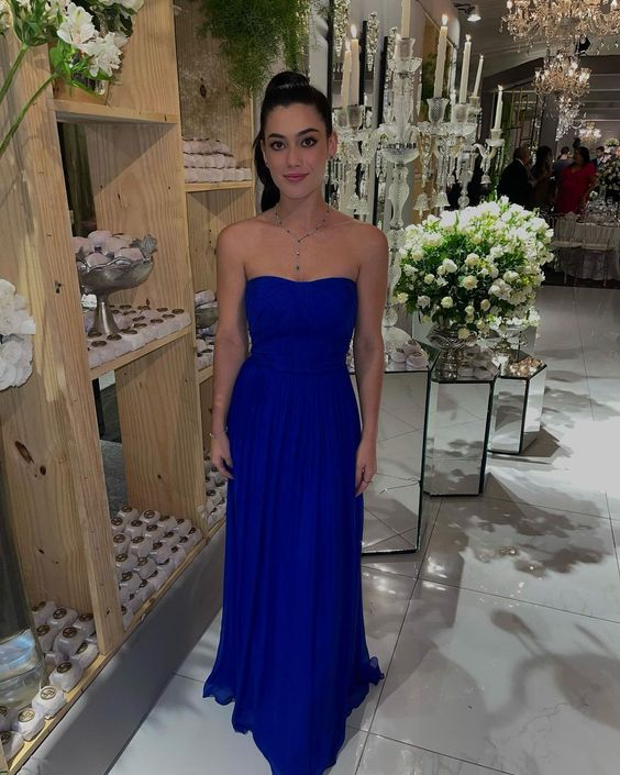 Classy Royal Blue Floor Length Evening Dress,Royal Blue Bridesmaid Dress Y4705
