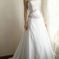 Classy White Strapless Satin Pleated Beaded Appliques Mermaid Long Wedding Dress SP670