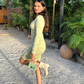 Cute Sage Green Short Homecoming Dress with Long Sleeves,Sexy Party Dress  Y1913