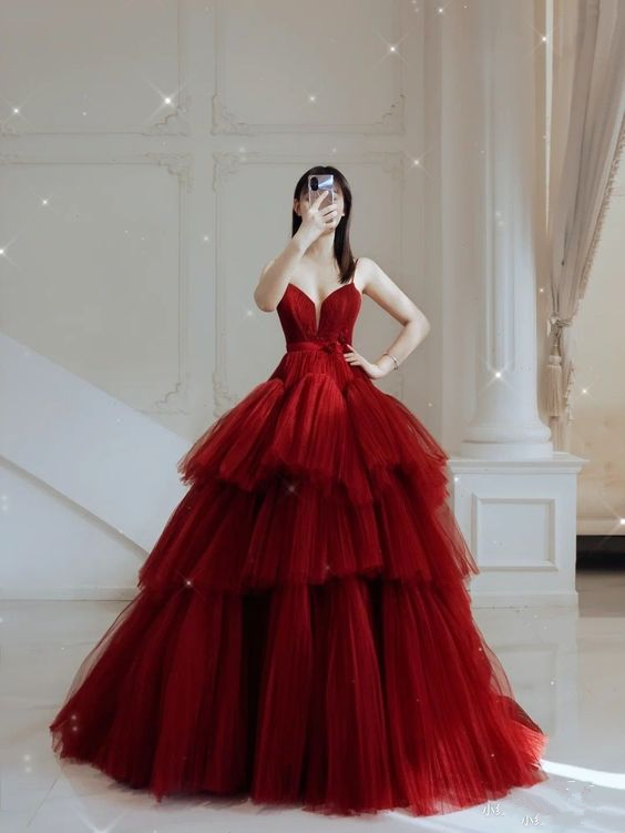 fitted lace wedding dress Portrait Collection Red Rose Princess Gown – Only Little Once main image 0