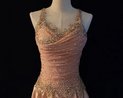 Classy V Neck  Pink Satin Beaded Short 20th Birthday Dress Formal Homecoming Dress Y9919