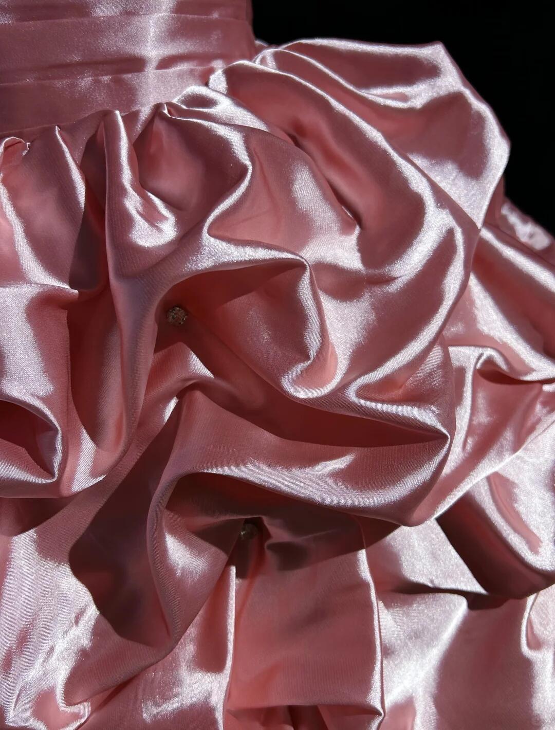 Cute Strapless Satin Pleated A Line Short 17th Birthday Outfits,Pink Short Homecoming Dress SP2925