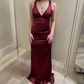 Strappy-Back Satin Evening Gown Charming Formal Gown Y2927