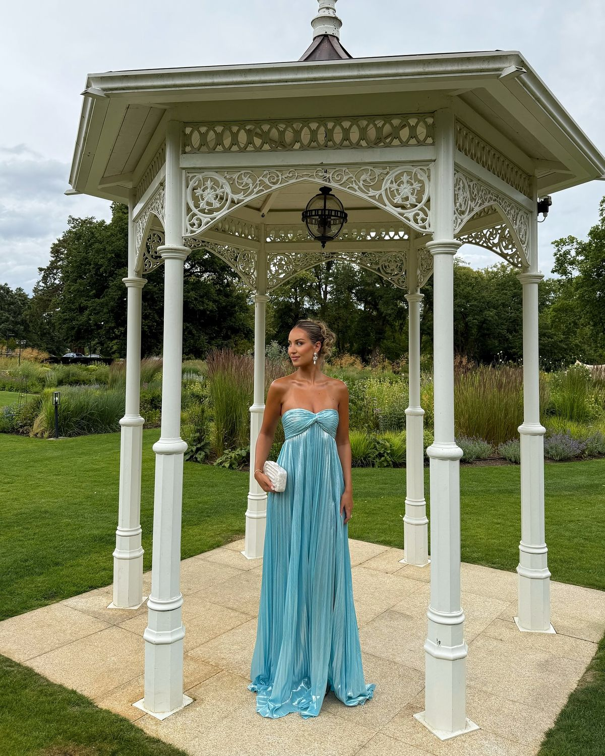 Charming Sweetheart Neck Blue Satin Pleated Side Slit Long Prom Gown Party Dress SP460