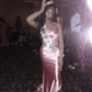 Pink Strapless Satin Mermaid Evening Dress Long Prom Dress Y7721