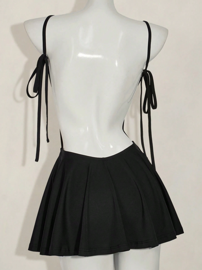 Sexy Black Spaghetti Straps Satin Short Homecoming Dress Cocktail Dress Y9908
