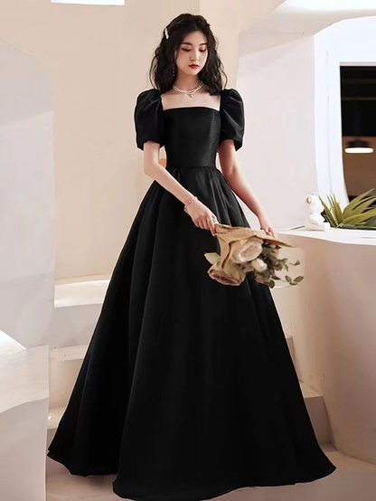 Black evening dress, new style satin prom dress,princess birthday dres Simplepromdress Black evening dress, new style satin prom dress,princess birthday dres Simplepromdress