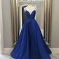 Dark Blue Simple Long Prom Dresses Pageant Evening Gown Y6778