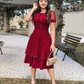 Chic Burgundy A-line Midi-length Prom Dress,Party Dress,Casual Dress  Y5269