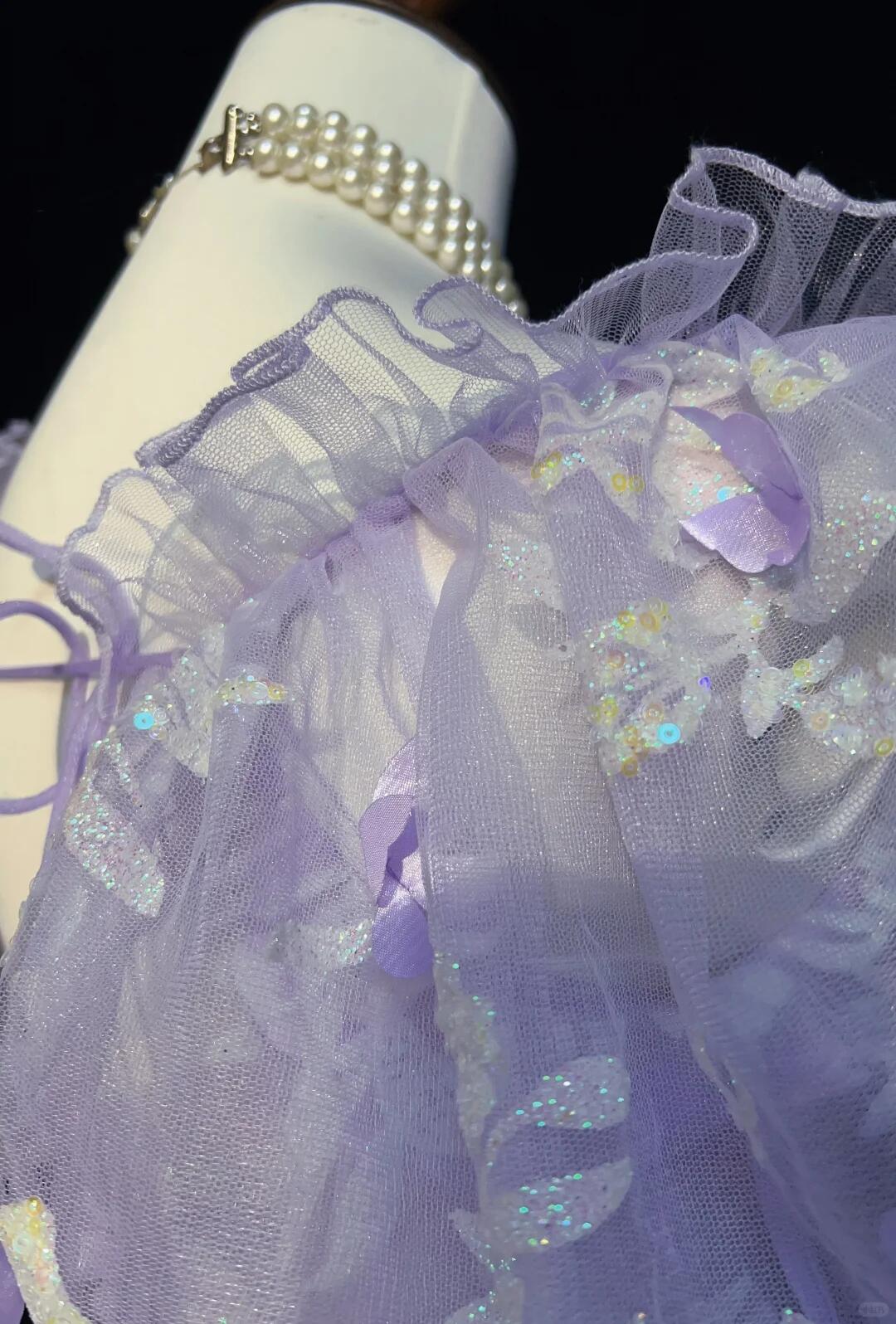 Charming Lavender Tulle Sequin Butterflies A Line Short Graduation Homecoming Dress,Short 16th Birthday Outfits SP2920