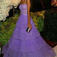 Sparkly Light Purple A-line Evening Dress,Wedding Guest Dress Y4702
