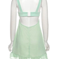 Green A-line Mini Homecoming Dress,Backless Party Dress,Y2510