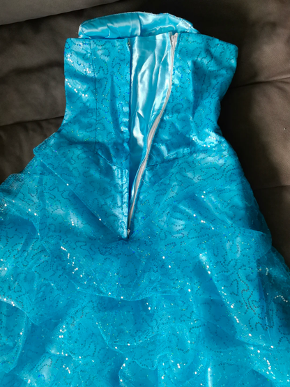 Pretty Strapless Tulle Sequin Ball Gown Long Birthday Prom Dress Party Dress SP2322