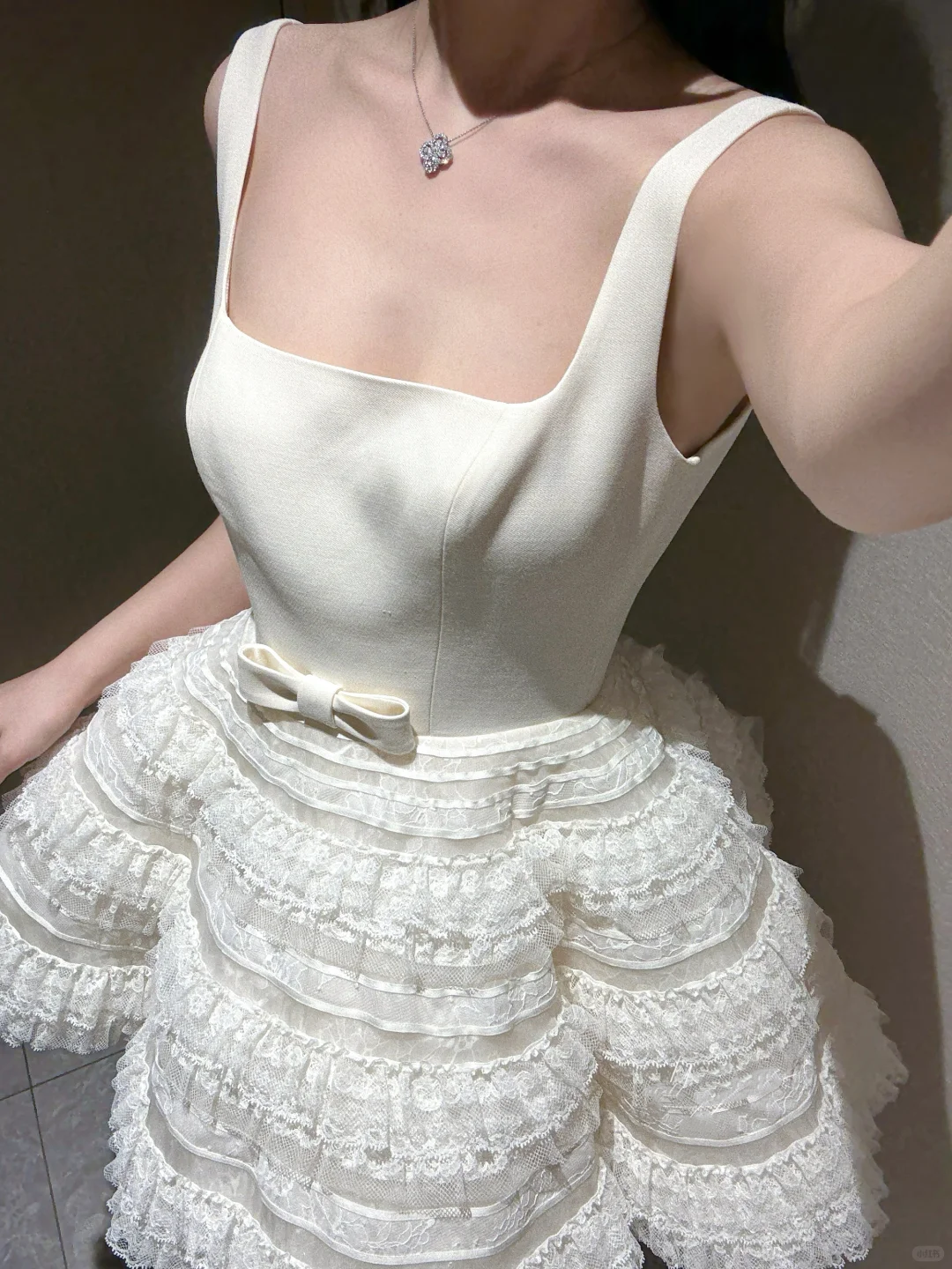 Elegant Square Neck Lace A Line Short Graduation Homecoming Dress Off  White 16th Birthday Outfits SP2335