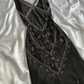 Sexy Mermaid Black Straps Chiffon Beaded Long Prom Dress Backless Formal Evening Dress Y7730